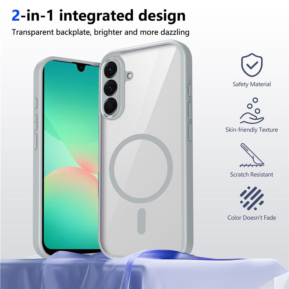 Samsung Galaxy A27 EIDERWOOD Hybrid Plast Skal - MagSafe Kompatibel - Genomskinlig / Grå