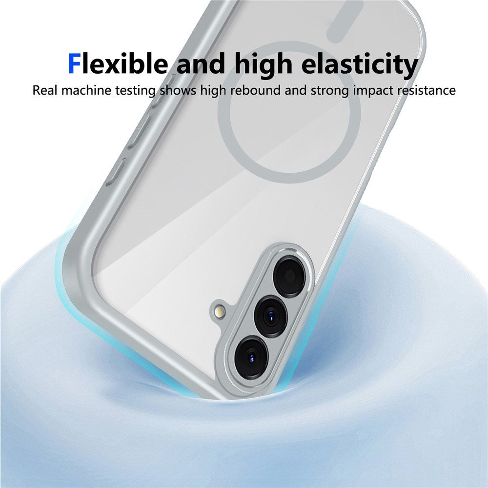 Samsung Galaxy A27 EIDERWOOD Hybrid Plast Skal - MagSafe Kompatibel - Genomskinlig / Grå