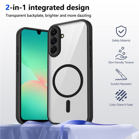 Samsung Galaxy A27 EIDERWOOD Hybrid Plast Skal - MagSafe Kompatibel - Genomskinlig / Svart