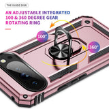 Google Pixel 11 / 11 Pro EIDERWOOD Hantverkare Skal med 360 Graders Roterbart Stativ - Rose Gold