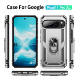 Google Pixel 11 Pro XL EIDERWOOD Hantverkare Skal med 360 Graders Roterbart Stativ - Silver