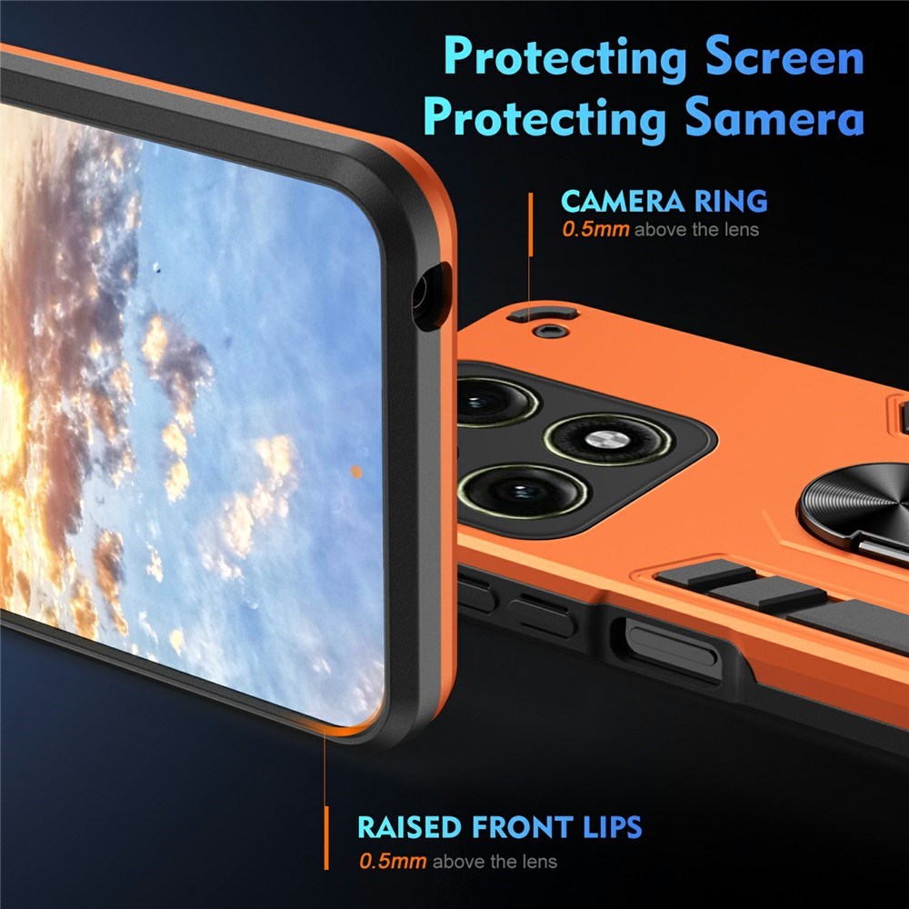 Motorola Edge 70 Pro EIDERWOOD Magnetisk Hybrid Hantverkar Skal m. Kickstand - Orange
