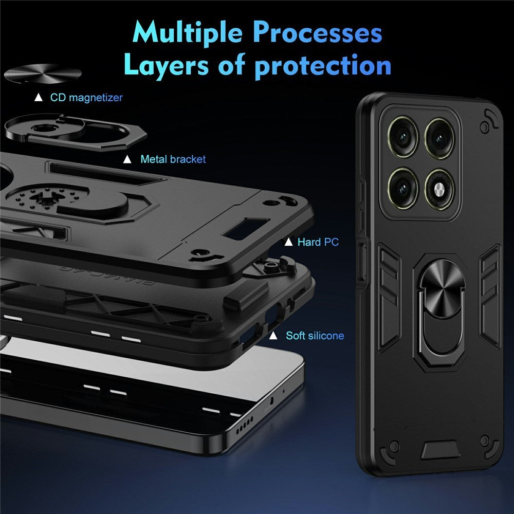 Motorola Edge 70 Pro EIDERWOOD Magnetisk Hybrid Hantverkar Skal m. Kickstand - Svart