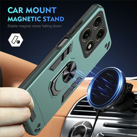Motorola Edge 70 Pro EIDERWOOD Magnetisk Hybrid Hantverkar Skal m. Kickstand - Grön