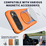 Google Pixel 11 / 11 Pro EIDERWOOD Hybrid Plast Skal med Roterbart Kickstand - MagSafe Kompatibel - Orange