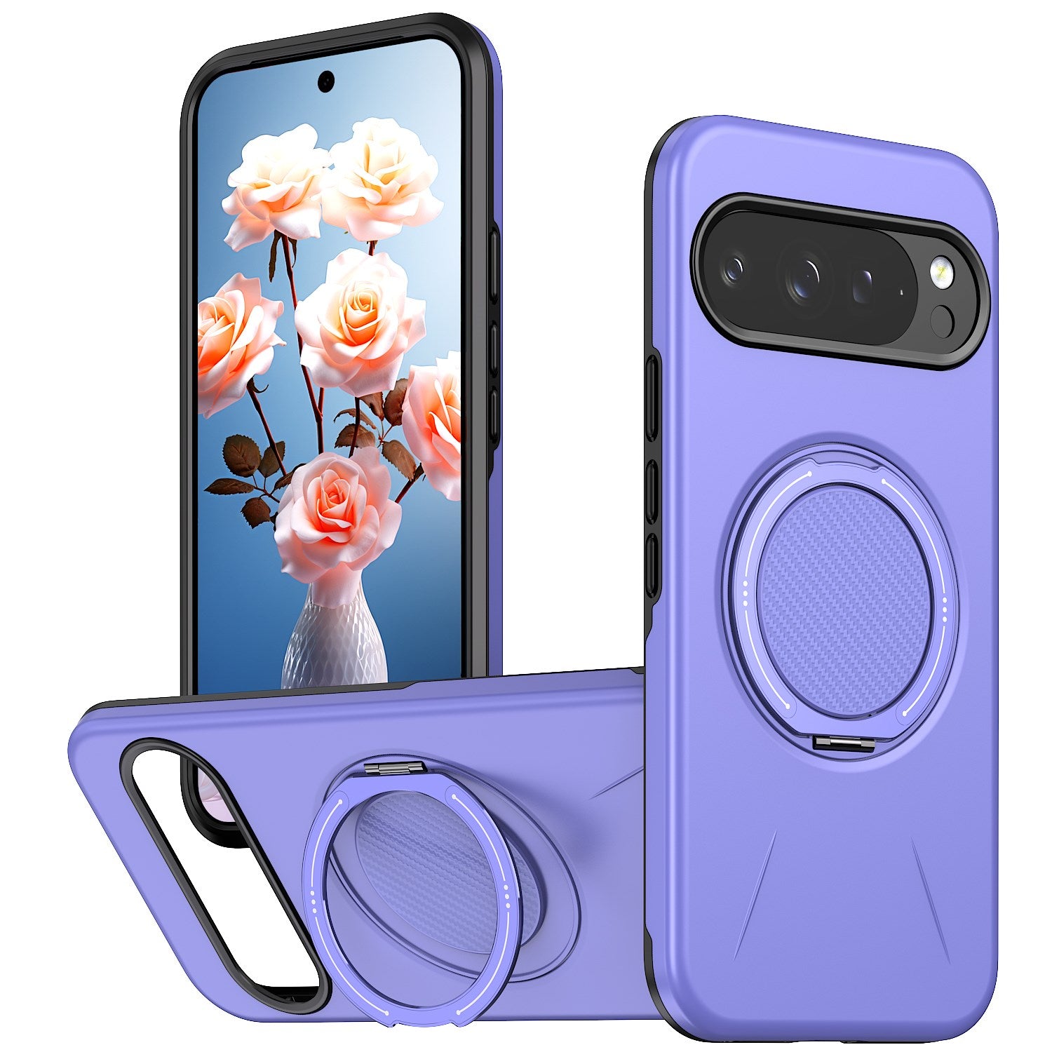 Google Pixel 11 / 11 Pro EIDERWOOD Hybrid Plast Skal med Roterbart Kickstand - MagSafe Kompatibel - Lila