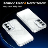 Samsung Galaxy S26 FE EIDERWOOD Hybrid Skal med Glitter & Kamera-Kickstand - Genomskinlig / Vit