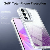 Samsung Galaxy S26 FE EIDERWOOD Hybrid Skal med Glitter & Kamera-Kickstand - Genomskinlig / Lila