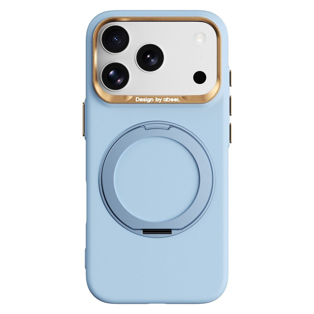 iPhone 17 Pro / 18 Pro ABEEL Hårt Soft-Touch Plast Skal m. Kickstand - MagSafe Kompatibel - Ljusblå