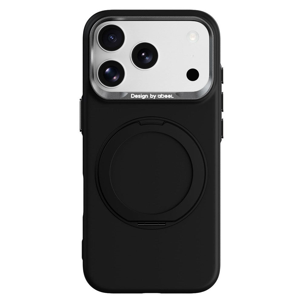 iPhone 17 Pro / 18 Pro ABEEL Hårt Soft-Touch Plast Skal m. Kickstand - MagSafe Kompatibel - Svart