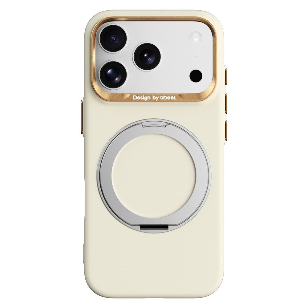 iPhone 17 Pro Max / 18 Pro Max ABEEL Hårt Soft-Touch Plast Skal m. Kickstand - MagSafe Kompatibel - Gul