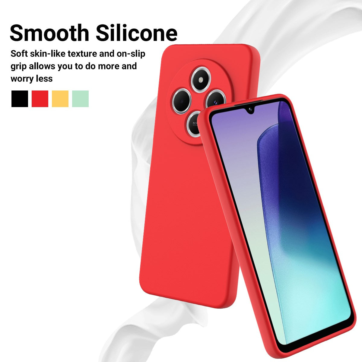Xiaomi Redmi 17C (4G) EIDERWOOD Silikon Skal med Rem - Röd