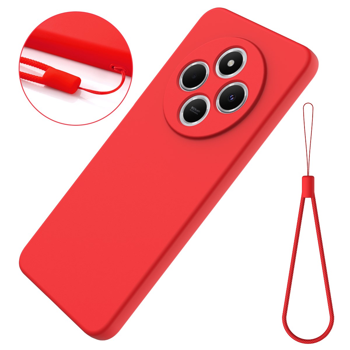 Xiaomi Redmi 17C (4G) EIDERWOOD Silikon Skal med Rem - Röd