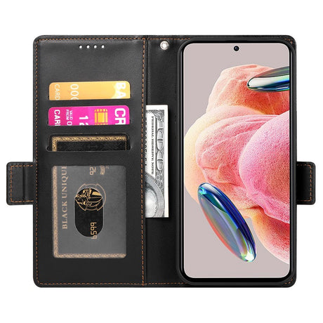 OPPO Reno16 F (5G) EIDERWOOD Konstläder Fodral med Korthållare - Svart