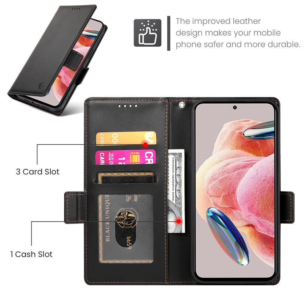 OPPO Reno16 F (5G) EIDERWOOD Konstläder Fodral med Korthållare - Svart