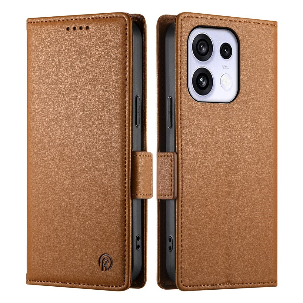 OPPO Reno16 F (5G) EIDERWOOD Konstläder Fodral med Korthållare - Brun