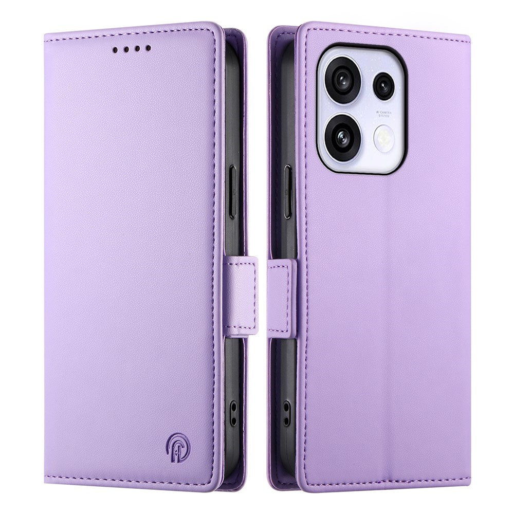 OPPO Reno16 F (5G) EIDERWOOD Konstläder Fodral med Korthållare - Lila
