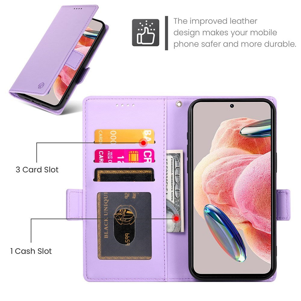 OPPO Reno16 F (5G) EIDERWOOD Konstläder Fodral med Korthållare - Lila
