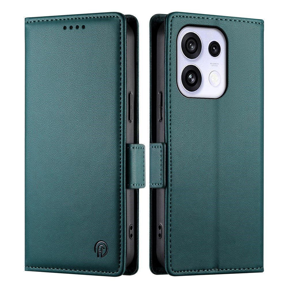 OPPO Reno16 F (5G) EIDERWOOD Konstläder Fodral med Korthållare - Grön
