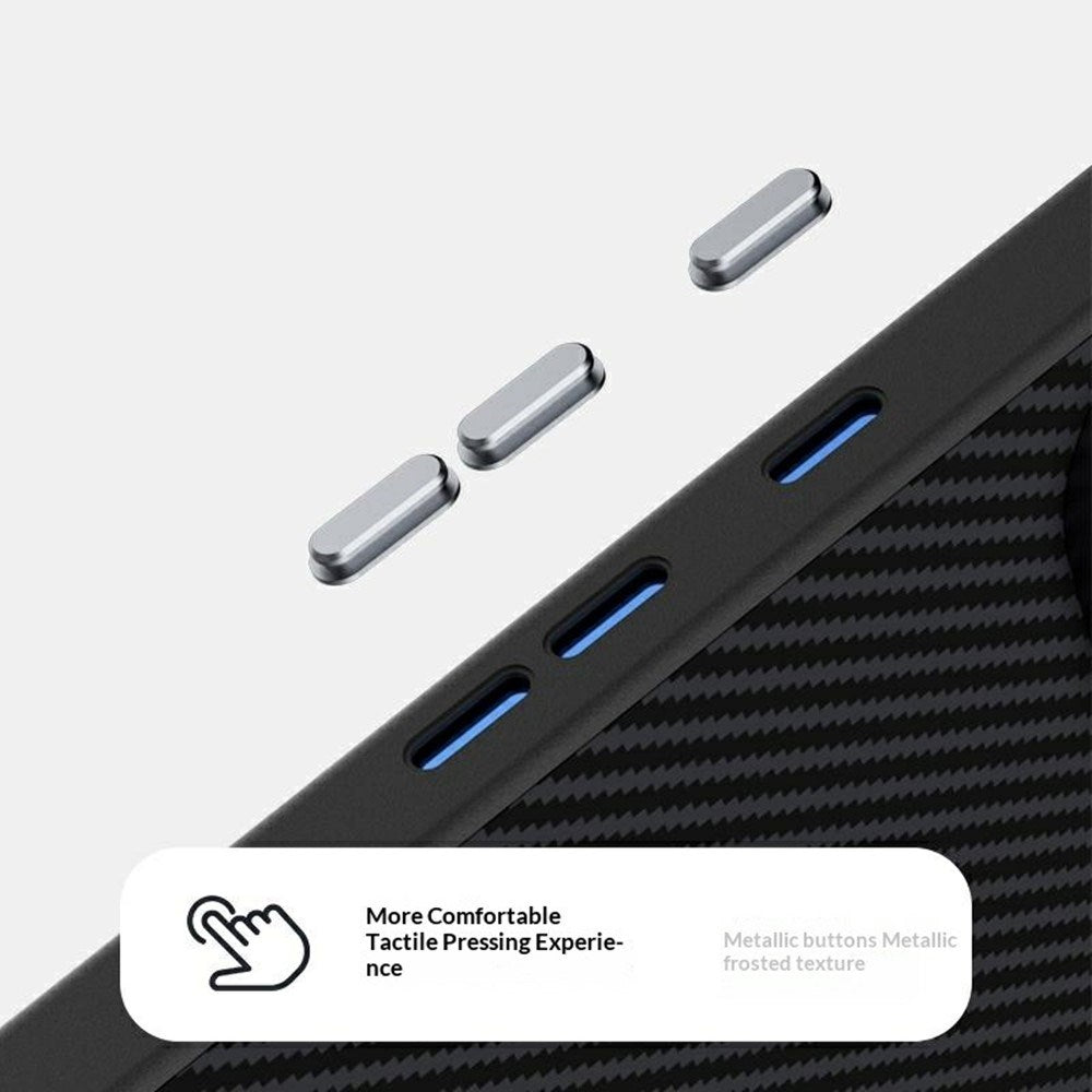 Google Pixel 11 Pro ABEEL Hybrid Skal med Kolfiberstruktur - Svart / Blå