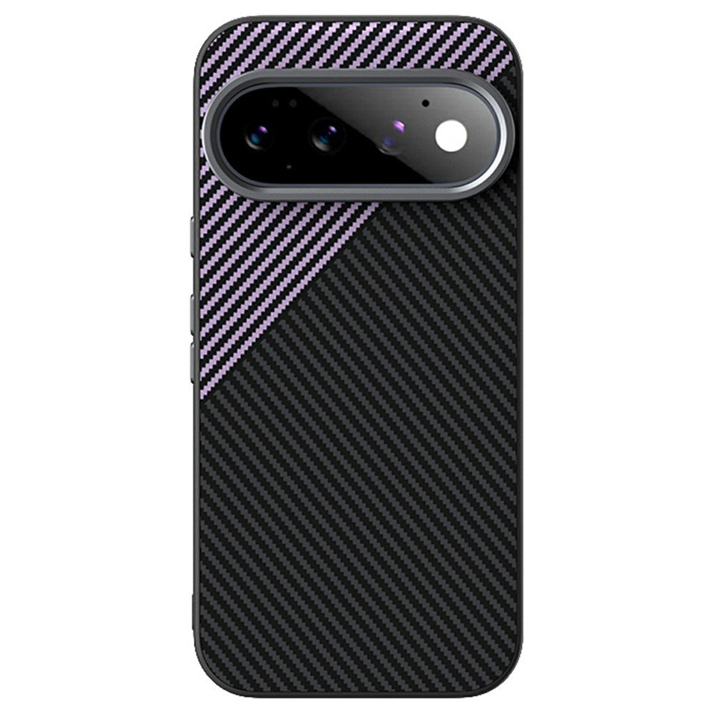 Google Pixel 11 Pro ABEEL Hybrid Skal med Kolfiberstruktur - Svart / Lila