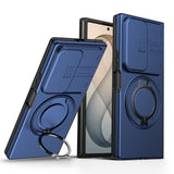 Samsung Galaxy Z Fold8 Ultra / Fold7 EIDERWOOD Hybrid Skal med 360° Roterbart Stativ & Kameraskydd - MagSafe Kompatibel - Blå
