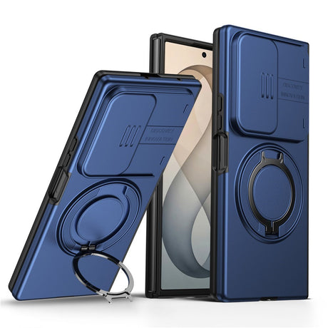 Samsung Galaxy Z Fold8 Ultra / Fold7 EIDERWOOD Hybrid Skal med 360° Roterbart Stativ & Kameraskydd - MagSafe Kompatibel - Blå