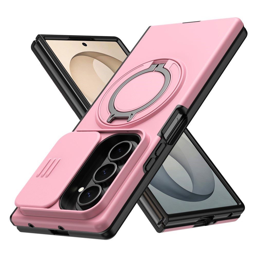 Samsung Galaxy Z Fold8 Ultra / Fold7 EIDERWOOD Hybrid Skal med 360° Roterbart Stativ & Kameraskydd - MagSafe Kompatibel - Rosa