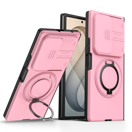 Samsung Galaxy Z Fold8 Ultra / Fold7 EIDERWOOD Hybrid Skal med 360° Roterbart Stativ & Kameraskydd - MagSafe Kompatibel - Rosa