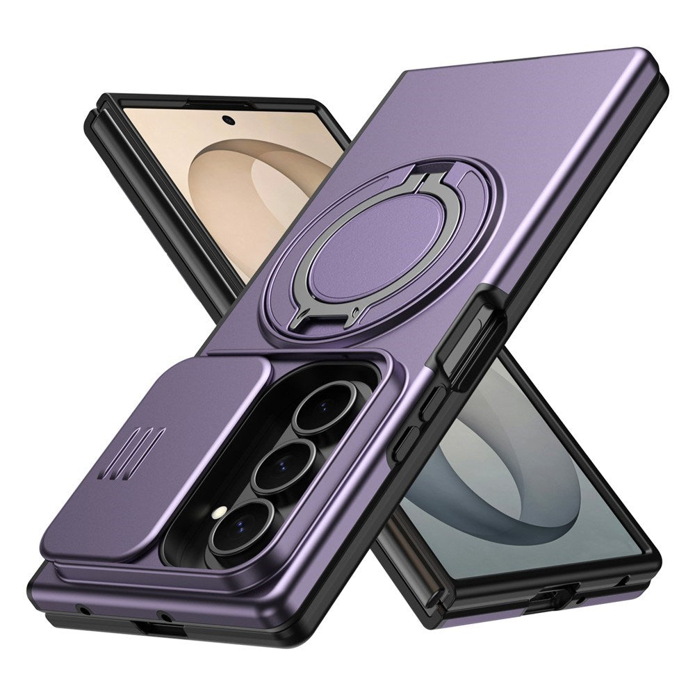 Samsung Galaxy Z Fold8 Ultra / Fold7 EIDERWOOD Hybrid Skal med 360° Roterbart Stativ & Kameraskydd - MagSafe Kompatibel - Lila