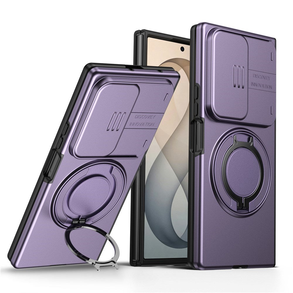 Samsung Galaxy Z Fold8 Ultra / Fold7 EIDERWOOD Hybrid Skal med 360° Roterbart Stativ & Kameraskydd - MagSafe Kompatibel - Lila