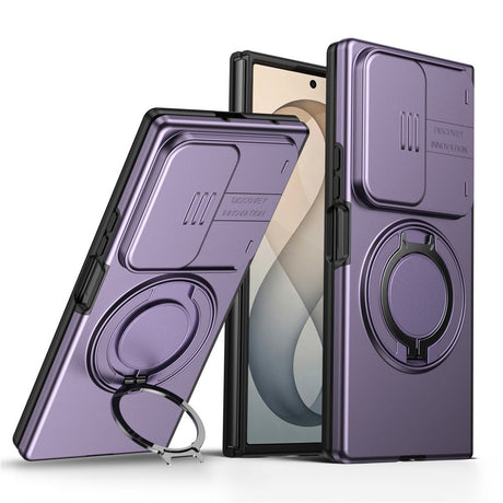 Samsung Galaxy Z Fold8 Ultra / Fold7 EIDERWOOD Hybrid Skal med 360° Roterbart Stativ & Kameraskydd - MagSafe Kompatibel - Lila