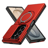 Samsung Galaxy Z Fold8 Ultra / Fold7 EIDERWOOD Hybrid Skal med 360° Roterbart Stativ & Kameraskydd - MagSafe Kompatibel - Röd