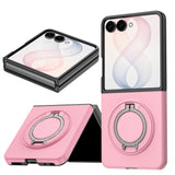 Samsung Galaxy Z Flip8 EIDERWOOD Hybrid Skal med 360° Roterbart Stativ - Rosa