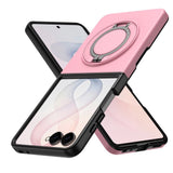 Samsung Galaxy Z Flip8 EIDERWOOD Hybrid Skal med 360° Roterbart Stativ - Rosa
