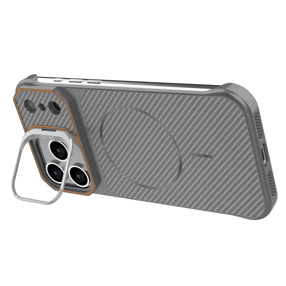 iPhone 18 Pro / 17 Pro EIDERWOOD Carbon Skal m. Kickstand - MagSafe Kompatibel - Grå