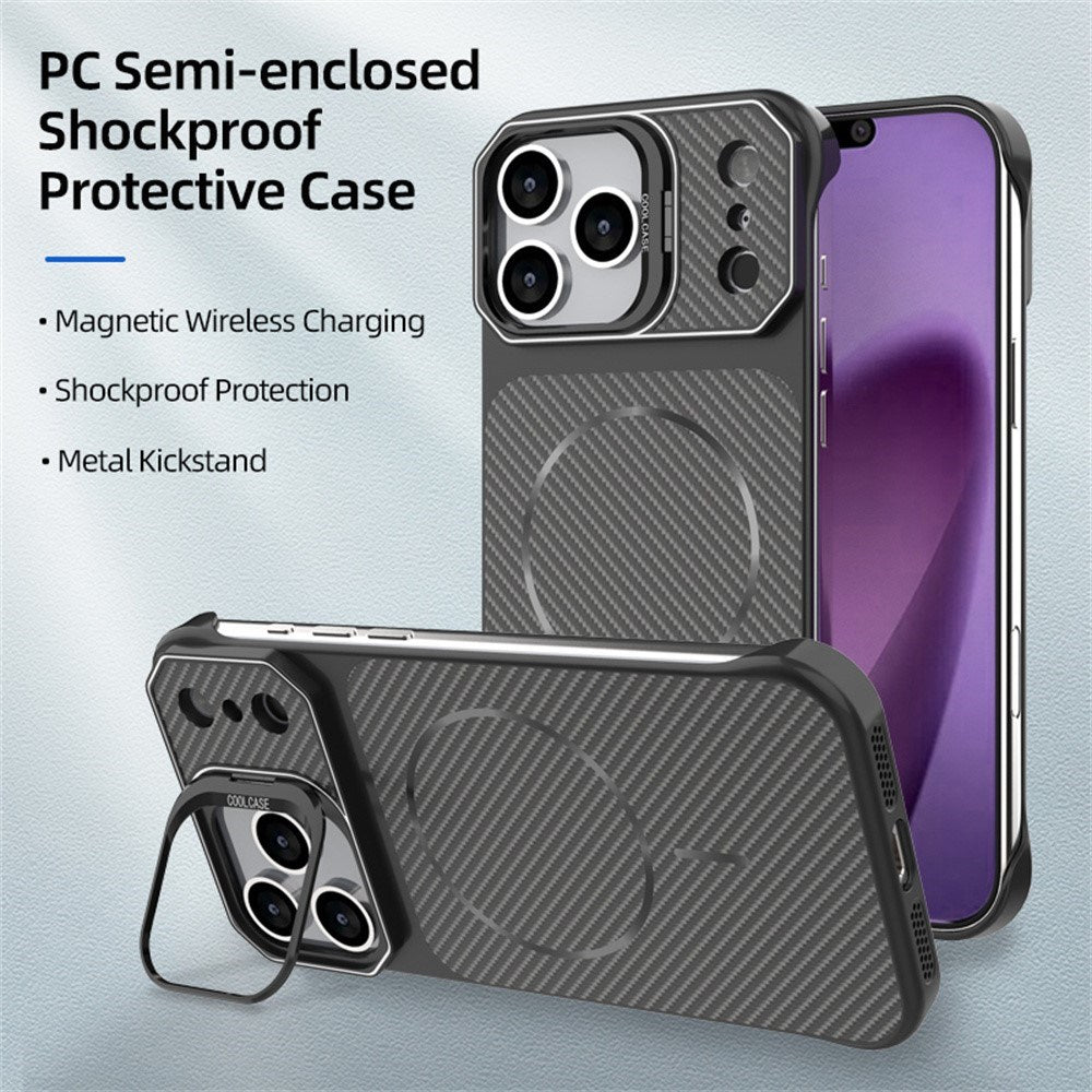 iPhone 18 Pro / 17 Pro EIDERWOOD Carbon Skal m. Kickstand - MagSafe Kompatibel - Orange