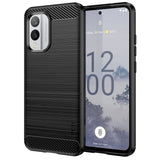 Nokia X30 Mofi Brushed Carbon Fiber Flexibel Plast Skal - Svart