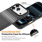 iPhone 18 Pro EIDERWOOD Skal med Mönstrad Konstläder Baksida – MagSafe Kompatibel - Grå