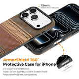 iPhone 18 Pro EIDERWOOD Skal med Mönstrad Konstläder Baksida – MagSafe Kompatibel - Brun