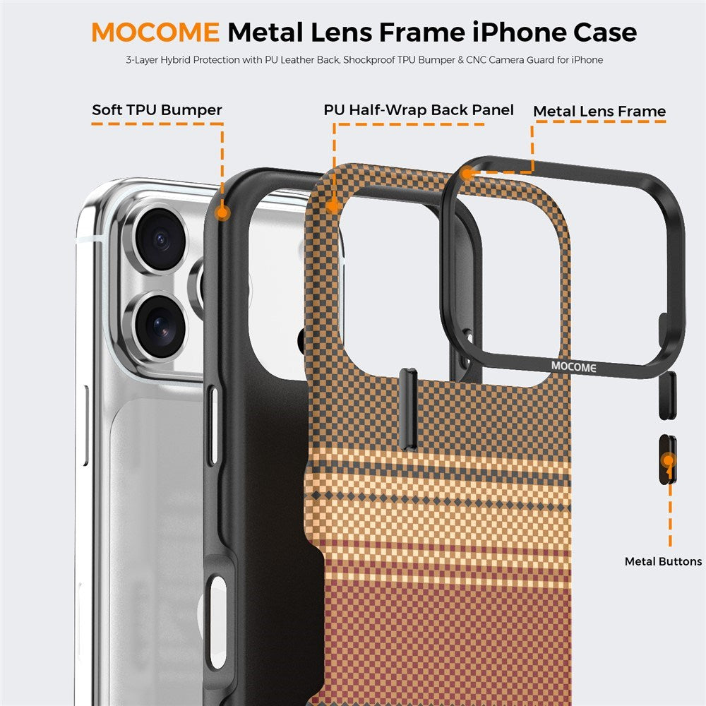 iPhone 18 Pro EIDERWOOD Skal med Mönstrad Konstläder Baksida – MagSafe Kompatibel - Brun