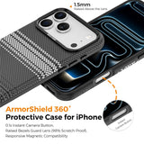 iPhone 18 Pro Max EIDERWOOD Skal med Mönstrad Konstläder Baksida – MagSafe Kompatibel - Grå