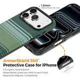 iPhone 18 Pro Max EIDERWOOD Skal med Mönstrad Konstläder Baksida – MagSafe Kompatibel - Grön