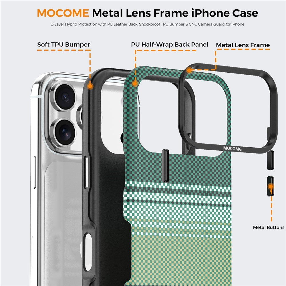 iPhone 18 Pro Max EIDERWOOD Skal med Mönstrad Konstläder Baksida – MagSafe Kompatibel - Grön