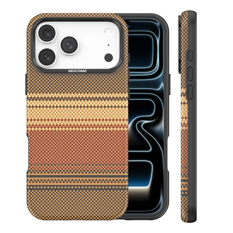 iPhone 18 Pro Max EIDERWOOD Skal med Mönstrad Konstläder Baksida – MagSafe Kompatibel - Brun