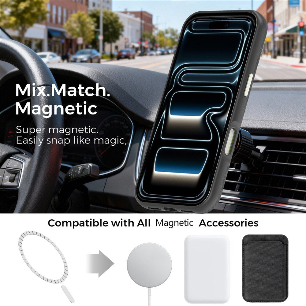 iPhone 18 Pro EIDERWOOD Konstläder Baksida Skal m. Avtagbar Korthållare - MagSafe Kompatibel - Svart