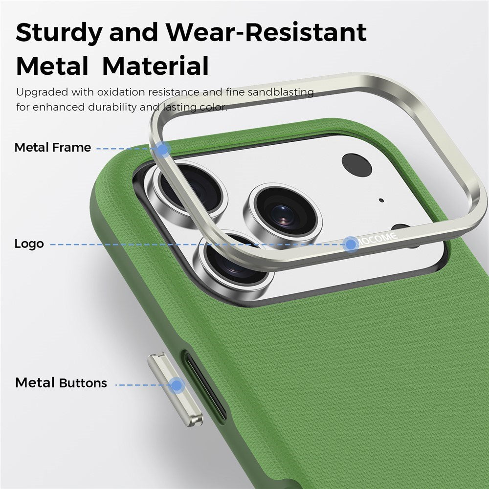 iPhone 18 Pro EIDERWOOD Konstläder Baksida Skal m. Avtagbar Korthållare - MagSafe Kompatibel - Grön