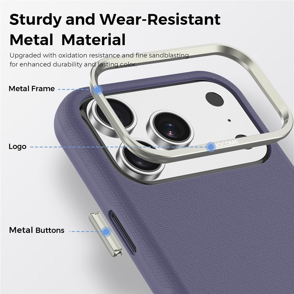 iPhone 18 Pro EIDERWOOD Konstläder Baksida Skal m. Avtagbar Korthållare - MagSafe Kompatibel - Lila