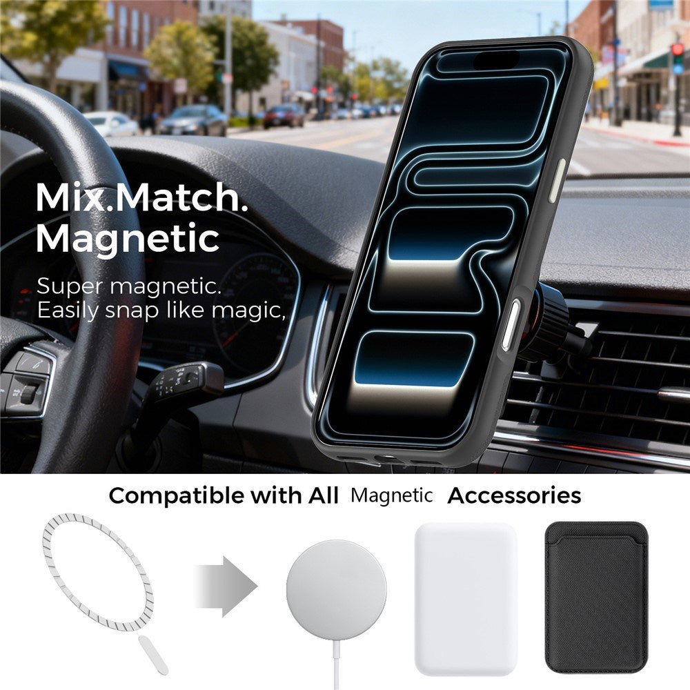 iPhone 18 Pro Max EIDERWOOD Konstläder Baksida Skal m. Avtagbar Korthållare - MagSafe Kompatibel - Svart