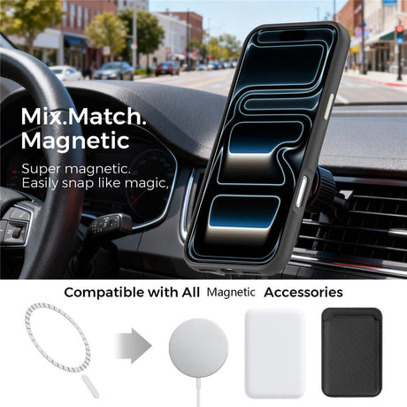 iPhone 18 Pro Max EIDERWOOD Konstläder Baksida Skal m. Avtagbar Korthållare - MagSafe Kompatibel - Svart